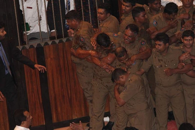 Sri Lanka’s noble Police – Iconic image of Sri Lanka’s constitutional crisis
