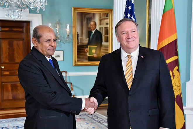 US Secretary of State Mike Pompeo meets Sri Lanka Foreign Minister