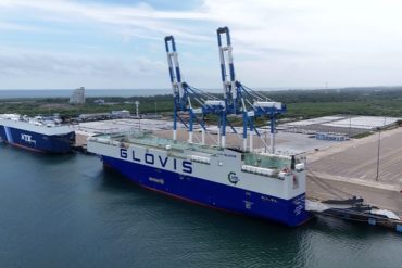 Glovis Dual Fuel LNG RORO Carrier Docks at Hambantota International Port